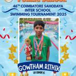 46TH COIMBATORE SAHODAYA INTER SCHOOL SWIMMING TOURNAMENT 25.
